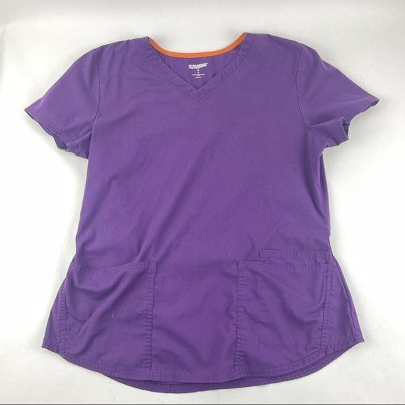 Scrub Star Scrub Top Womens Medium Purple Vneck Pockets - Picture 1 of 9